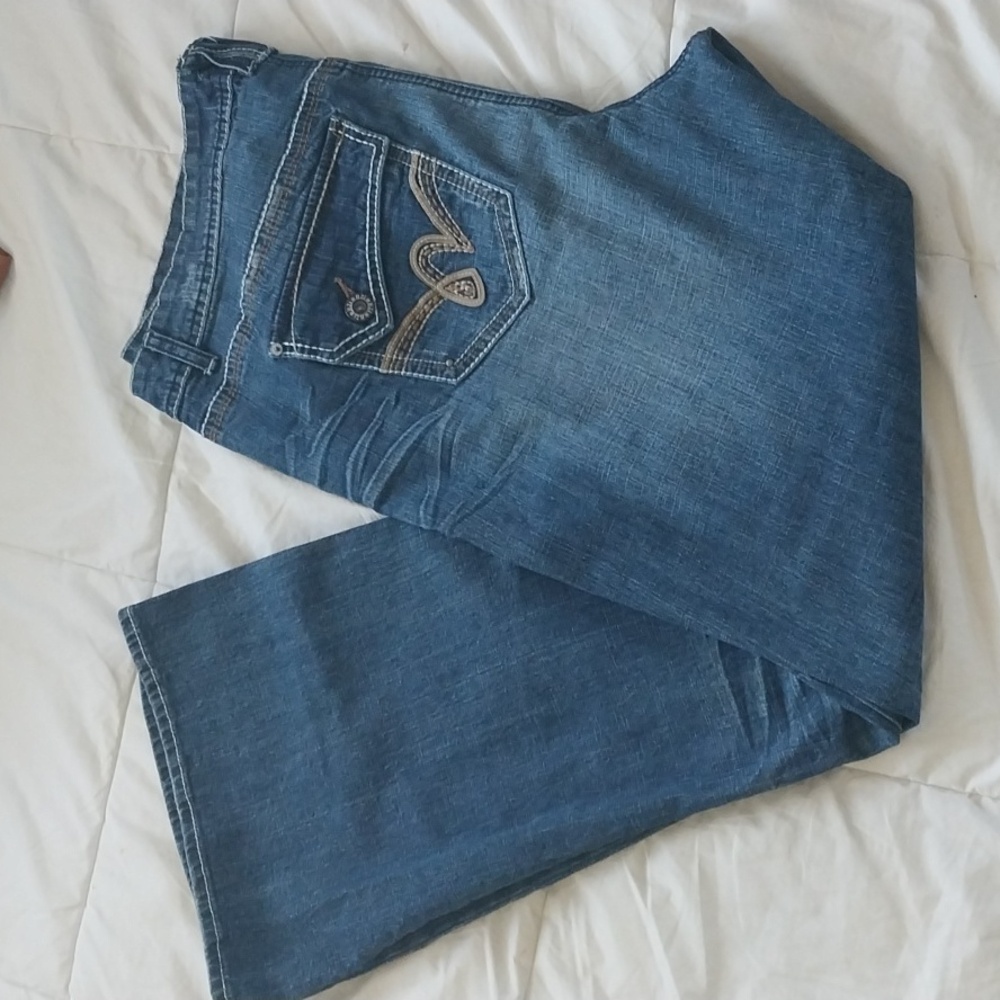 H2j Jeans Y2K Originals Blue Denim Pants Women's Plus Size 20W Wide leg